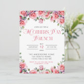 Invitation Roses roses modernes Floral Mothers Day Brunch (Debout devant)
