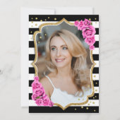 Invitation Roses roses noires blanches Photo 50e anniversaire (Dos)