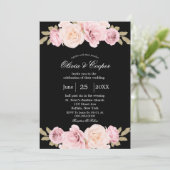 Invitation Roses roses noires et blanches (Debout devant)