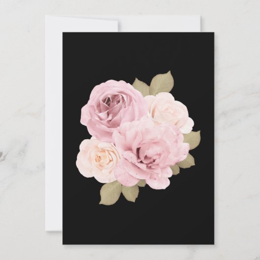Invitation Roses roses noires et blanches (Dos)