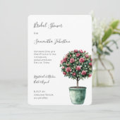 Invitation Roses roses romantiques Fête des mariées d'arbre f (Debout devant)