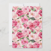Invitation Roses roses romantiques Fête des mariées florale (Dos)