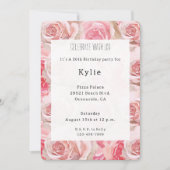 Invitation Roses roses romantiques Floral Anniversaire (Devant)