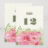 Invitation Roses roses romantiques Mariage d'aquarelle (Devant / Derrière)