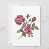 Invitation Roses roses romantiques Mariage floral (Dos)