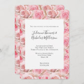 Invitation Roses roses romantiques Mariage floral (Devant / Derrière)