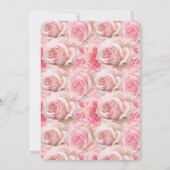 Invitation Roses roses romantiques Mariage floral (Dos)