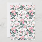 Invitation Roses roses romantiques rose aquarelle florale Pei (Dos)