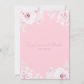 Invitation Roses roses romantiques Rose Été Pastel Mariage ro (Dos)