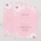 Invitation Roses roses romantiques Rose Été Pastel Mariage ro (Devant / Derrière)