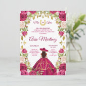 Invitation Roses roses rose fille mexicaine 15e anniversaire  (Debout devant)