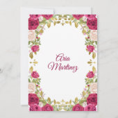 Invitation Roses roses rose fille mexicaine 15e anniversaire  (Dos)