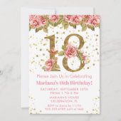 Invitation Roses roses rose Floral 18e fête d'anniversaire (Devant)