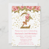 Invitation Roses roses rose Floral 2e fête d'anniversaire (Devant)