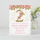 Invitation Roses roses rose Floral 2e fête d'anniversaire (Debout devant)