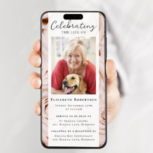 Invitation Roses roses rose Floral Photo Funérailles Digital