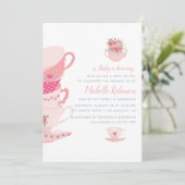 Invitation Roses roses rose Floral Tea Party Baby shower Invi (Debout devant)