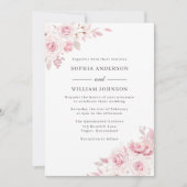 Invitation Roses roses rose Mariage d'aquarelle florale (Devant)