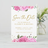 Invitation Roses Roses Rose Mariage Enregistrer La Date Invit (Debout devant)