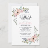 Invitation Roses roses rose poussiéreuses Fête des mariées fl (Devant)