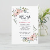 Invitation Roses roses rose poussiéreuses Fête des mariées fl (Debout devant)