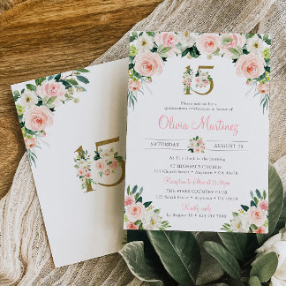 Invitation Roses roses rose Quinceañera Anniversaire Invitati