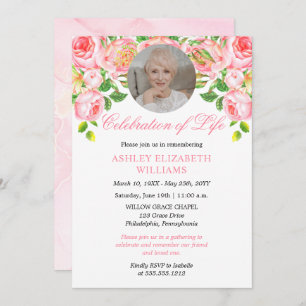 Invitation Roses roses roses Aquarelle Florale Célébration de