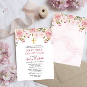 Invitation Roses roses roses Aquarelle Florale Première Saint