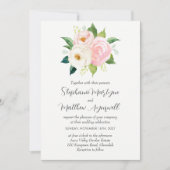 Invitation Roses roses roses blanches Aquarelle moderne Maria (Devant)