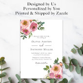 Invitation Roses roses roses blanches en un Mariage de code Q