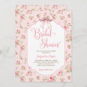 Invitation Roses roses roses  Bow Fête des mariées (Devant / Derrière)