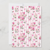 Invitation Roses roses roses Coquette Bow rayures vintage (Dos)