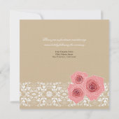 Invitation Roses roses roses Damas Mariage de dentelle Invita (Dos)