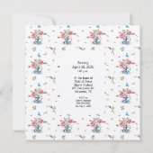 Invitation Roses Roses Roses Dans Une Fête des mariées Tea (Dos)