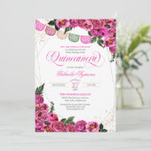 Invitation Roses roses roses élégantes Fiesta Floral Quinceañ (Debout devant)