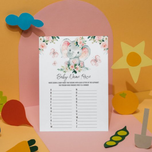 Invitation Roses roses roses Eléphant Nom de la race Baby sho