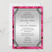 Invitation Roses roses roses et anneaux de Mariage diamant (Dos)