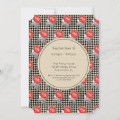 Invitation Roses roses roses et conception de houndstooth fêt (Dos)
