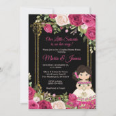 Invitation Roses roses roses et Couples Arrière - plans noirs (Devant)