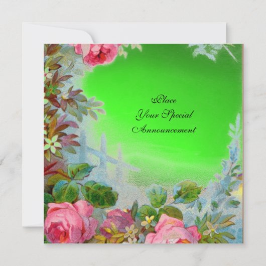 Invitation ROSES ROSES ROSES ET JASMINES Émeraude Gem vert (Dos)