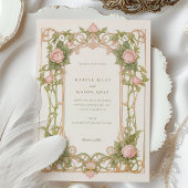 Invitation Roses roses roses et verdure Mariage de style Art