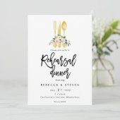 Invitation roses roses roses faux or répétition dîner invitat (Debout devant)