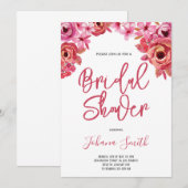 Invitation Roses roses roses Fêtes des mariées florales (Devant / Derrière)