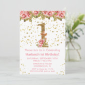 Invitation Roses roses roses Floral 1er anniversaire (Debout devant)