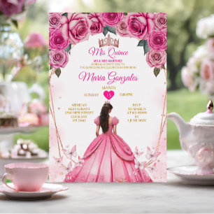 Invitation Roses roses roses Floral Mis Quince 15 Anos Quince