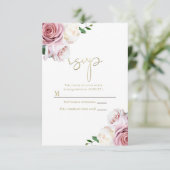 Invitation Roses roses roses Flore Verdure Mariage moderne RS (Debout devant)