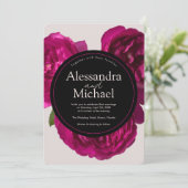 Invitation Roses roses roses foncées Mariage romantique (Debout devant)