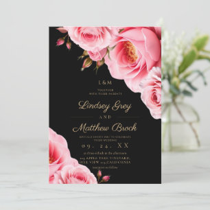 Invitation Roses roses roses mariage moderne divin rose poudr