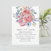 Invitation Roses roses roses modernes et Mariage d'aquarelle  (Debout devant)