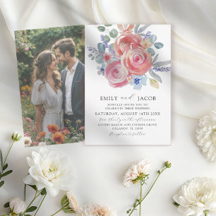 Invitation Roses roses roses modernes et Mariage d'aquarelle 